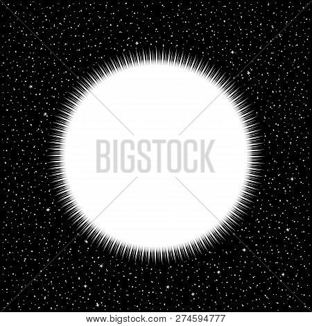 White Star On Cosmic Background. Vector Illustration.