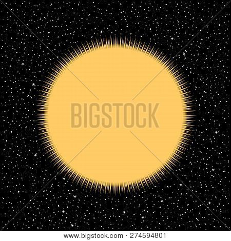 Yellow Star On Cosmic Background. Vector Illustration.