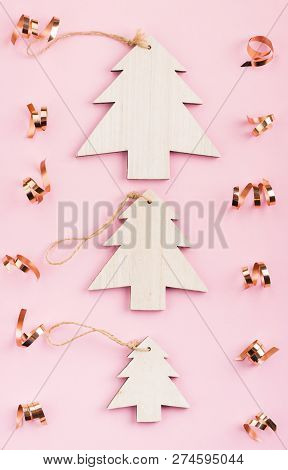 Christmas And New Year's Day Festive Decoration. Flat Lay.