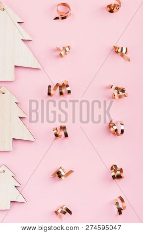 Christmas And New Year's Day Festive Decoration. Flat Lay.