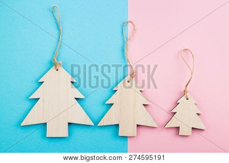 Christmas And New Year's Day Festive Decoration. Flat Lay.