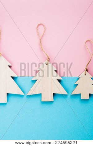 Christmas And New Year's Day Festive Decoration. Flat Lay.
