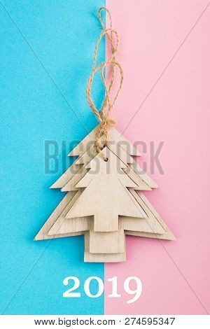 Christmas And New Year's Day Festive Decoration. Flat Lay.