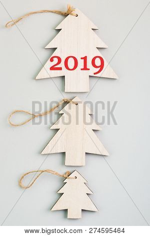 Christmas And New Year's Day Festive Decoration. Flat Lay.