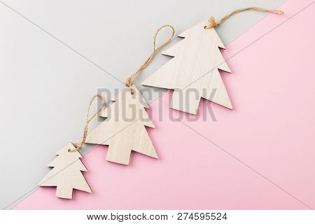 Christmas And New Year's Day Festive Decoration. Flat Lay.