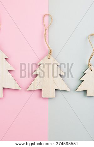 Christmas And New Year's Day Festive Decoration. Flat Lay.