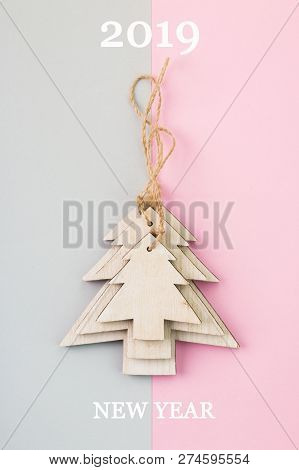 Christmas And New Year's Day Festive Decoration. Flat Lay.