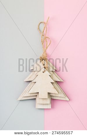 Christmas And New Year's Day Festive Decoration. Flat Lay.