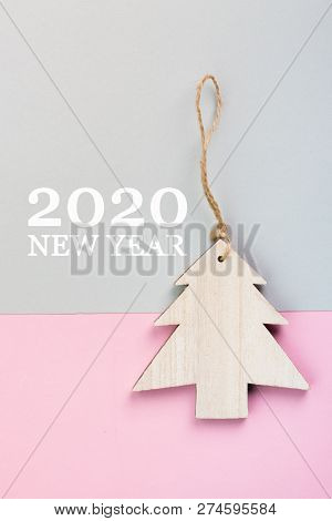 Christmas And New Year's Day Festive Decoration. Flat Lay.