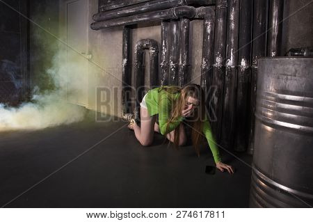 Girl Suffocating From Poisonous Smoke