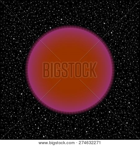 Brown Star On Cosmic Background. Vector Illustration.