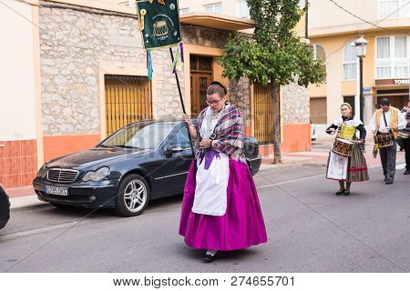 Oropesa Del Mar, Spain - January 13, 2018: Holiday Procession On Festival Of Saint Anthony In The St