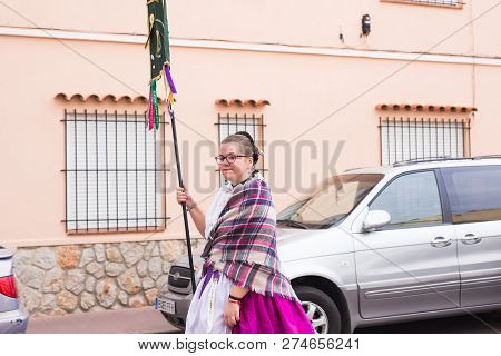Oropesa Del Mar, Spain - January 13, 2018: Holiday Procession On Festival Of Saint Anthony In The St