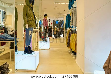ROME, ITALY - CIRCA NOVEMBER, 2017: interior shot of OVS shop in Rome. 