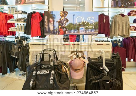 ROME, ITALY - CIRCA NOVEMBER, 2017: interior shot of OVS shop in Rome. 