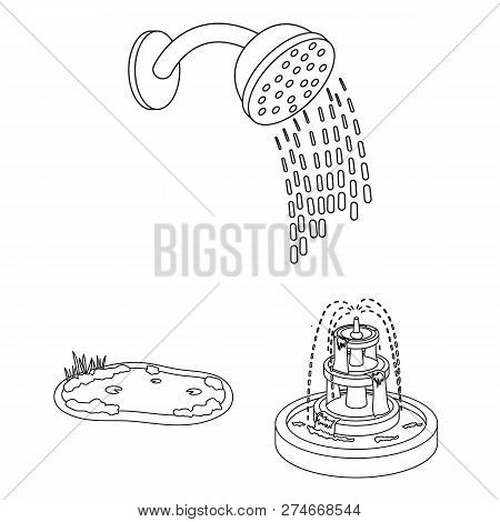 Vector Design Of Water And Drop Icon. Collection Of Water And Splash Vector Icon For Stock.