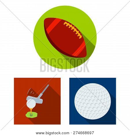 Vector Illustration Of Ball And Soccer Sign. Collection Of Ball And Basketball Stock Vector Illustra