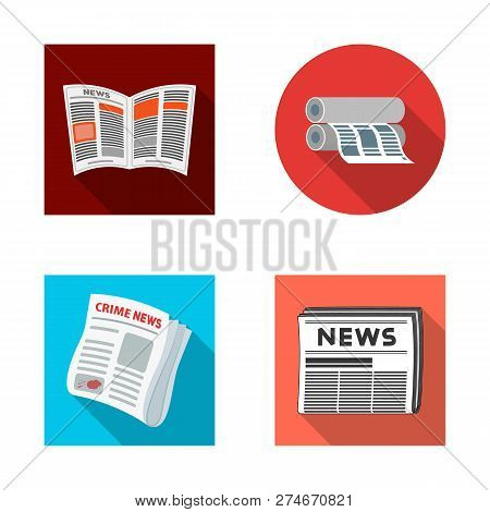 Vector Design Of Daily And Folded Symbol. Set Of Daily And Paper Stock Vector Illustration.