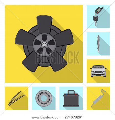 Vector Design Of Auto And Part Icon. Collection Of Auto And Car Stock Vector Illustration.