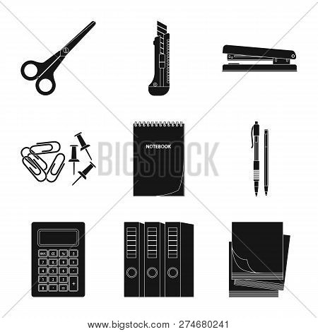 Vector Illustration Of Office And Supply Symbol. Set Of Office And School Stock Vector Illustration.