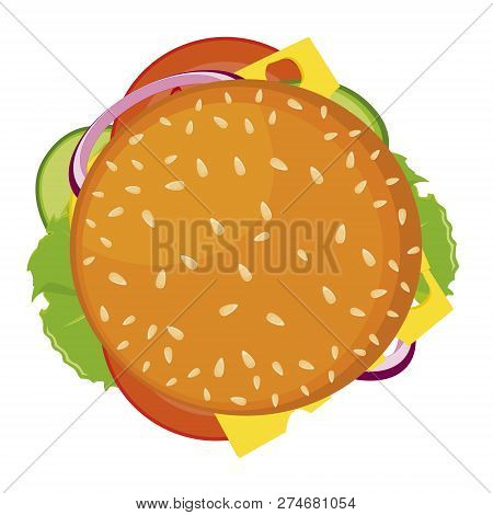 Hamburger, Vector Icon. Detailed Vector Icon Isolated On White Background. Series Of Food And Drink 