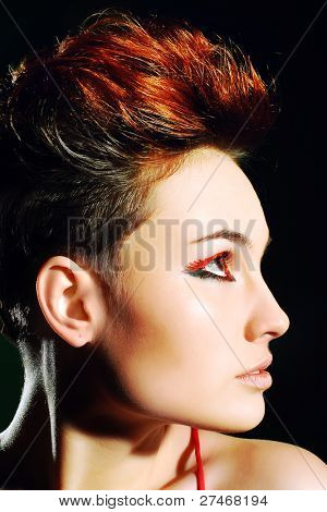 beautiful woman with short hair