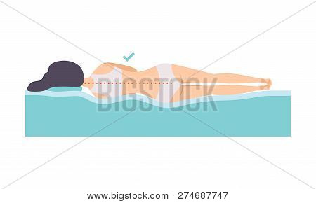 Woman Lying On Her Side, Correct Sleeping Posture For Neck And Spine, Healthy Sleeping Position, Ort