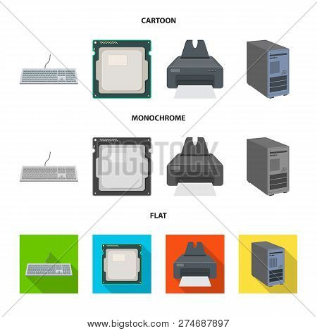 Vector Design Of Laptop And Device Logo. Collection Of Laptop And Server Stock Symbol For Web.