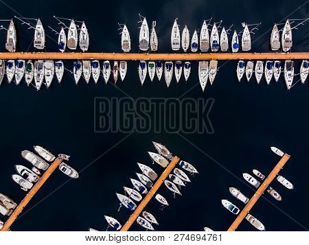 Aerial Drone View Of Pendik Marina Istanbul Seaside