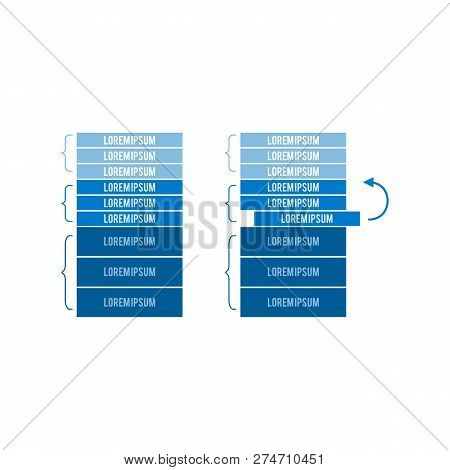 Vector Illustration Of Blank Agile Task List With Grouping In Stages And Ability To Change Sequence 
