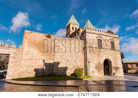 Toledo, Spain Famous Monument Puerta De Bisagra Gate