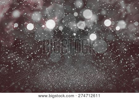 Red Fantastic Shiny Abstract Background Glitter Lights With Sparks Fly Defocused Bokeh - Festal Mock