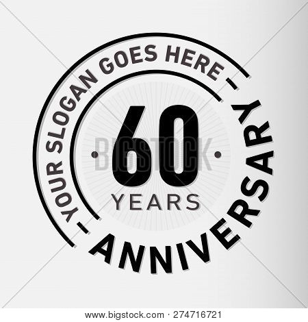 60 Years Anniversary Logo. 60th Vector And Illustration.