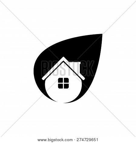Vector Eco House Logo Design Template. Its Simple Good Design With Leaf And House Combination. Logo 
