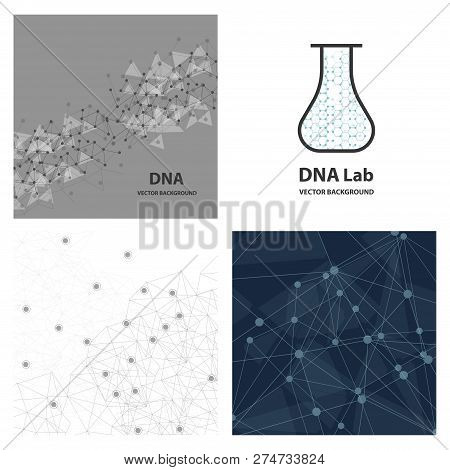 Set Of Genetic Engineering Nanotechnology Medical Clinic. Pharmaceutical Drugs Pills Biology Molecul