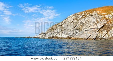 Sea Rocks In The Sea Of Japan. Island Askold. Russia.