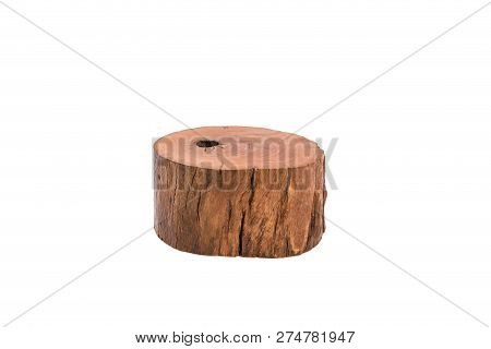 Wooden Modern Table On White Background.