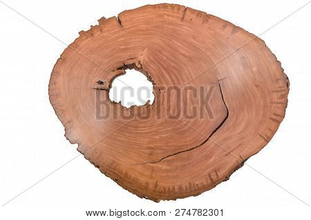 Wooden Modern Table On White Background.