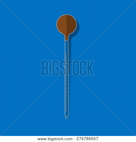Pipette Icon Isolated On Background. Microchemistry Pipets Element Of Medical, Chemistry Lab Equipme