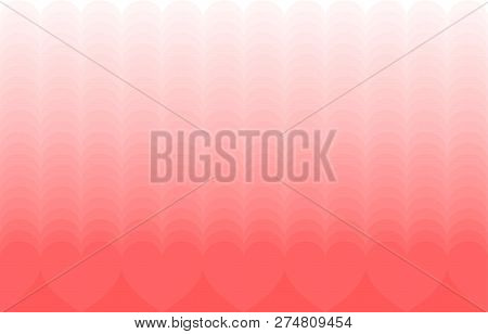 Valentine's Day Seamless Pattern Border With Coral Hearts. Seamless Vector Background