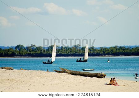 Tourist Beach In Zanzibar Island - Tanzania