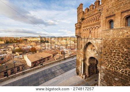 Gate Of The Sun, Historic Entrance To The Medieval City Of Toledo, Spain.