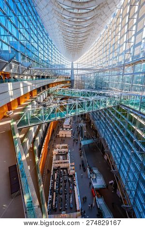 Tokyo, Japan - April 28 2018: Tokyo International Forum Is A Multi-purpose Exhibition Center, Design