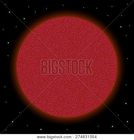 Brown Star On Black Cosmic Background. Illustration.