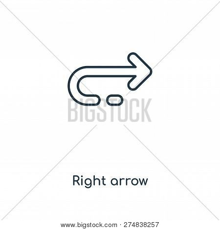 Right Arrow Icon In Trendy Design Style. Right Arrow Icon Isolated On White Background. Right Arrow 
