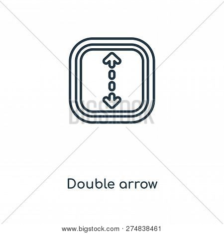 Double Arrow Icon In Trendy Design Style. Double Arrow Icon Isolated On White Background. Double Arr