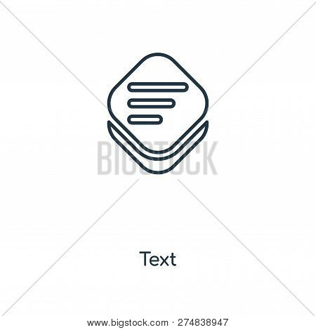 Text Icon In Trendy Design Style. Text Icon Isolated On White Background. Text Vector Icon Simple An