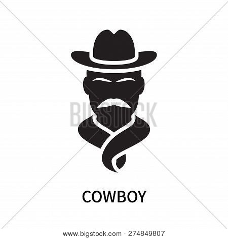 Cowboy Icon Isolated On White Background. Cowboy Icon Simple Sign. Cowboy Icon Trendy And Modern Sym