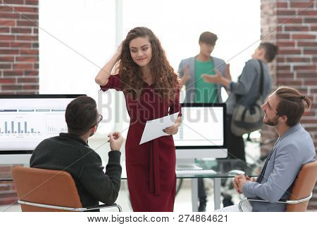 business team discussing the resu