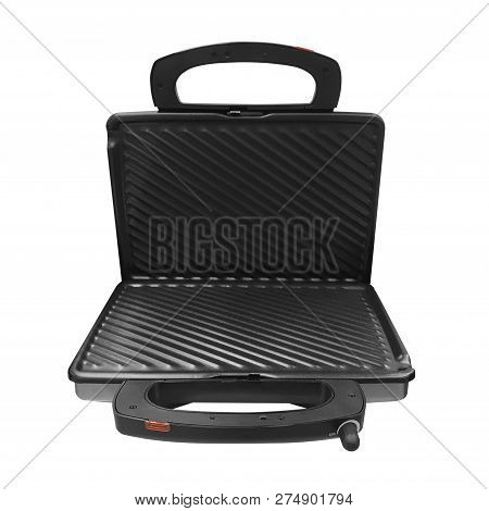 Black Sandwich Maker Isolated On White Background
